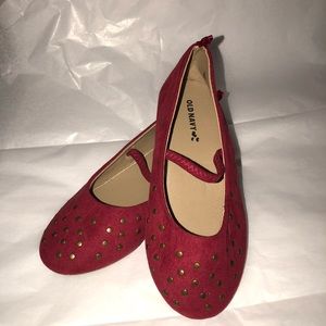 Old Navy Red Flat Girl Shoes (NEW)